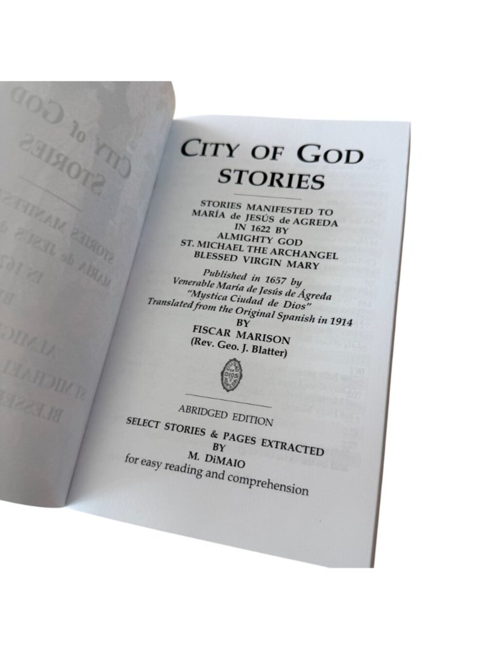 City Of God Stories Abridged Edition María De Jesús De Ágreda Translated English - Picture 2 of 6
